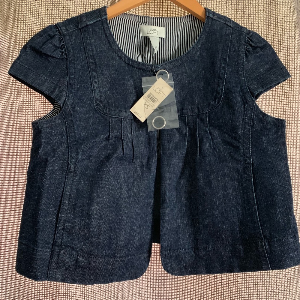 NWT Cap Sleve Ann Taylor LOFT Denim Jacket